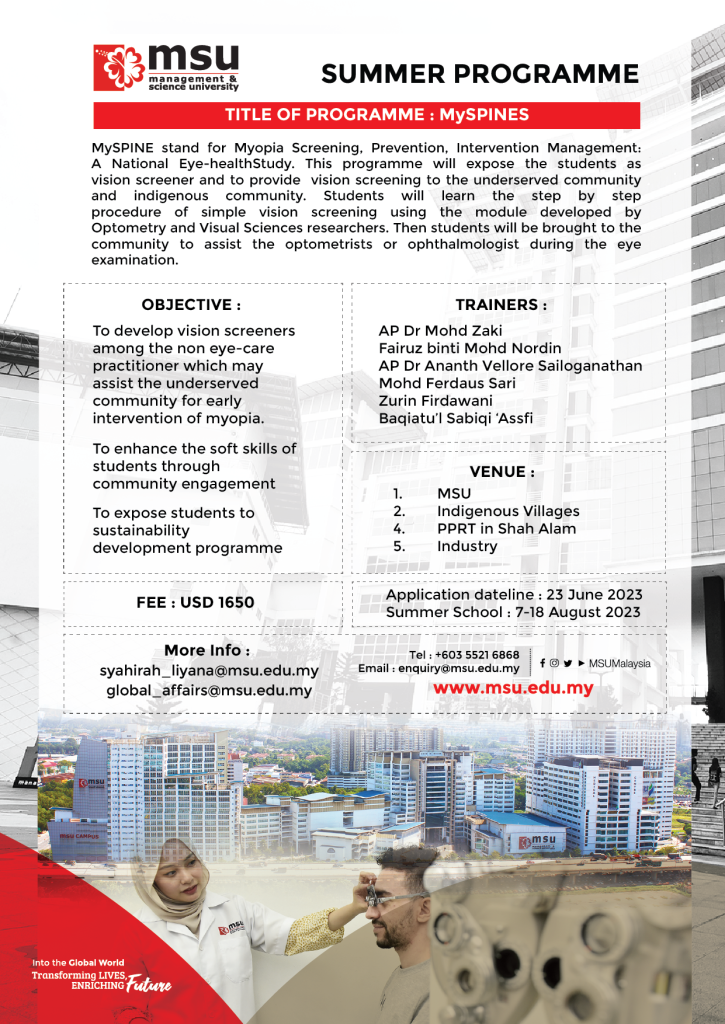 [Malaysia] Management & Science University Summer Programme (MySPINE